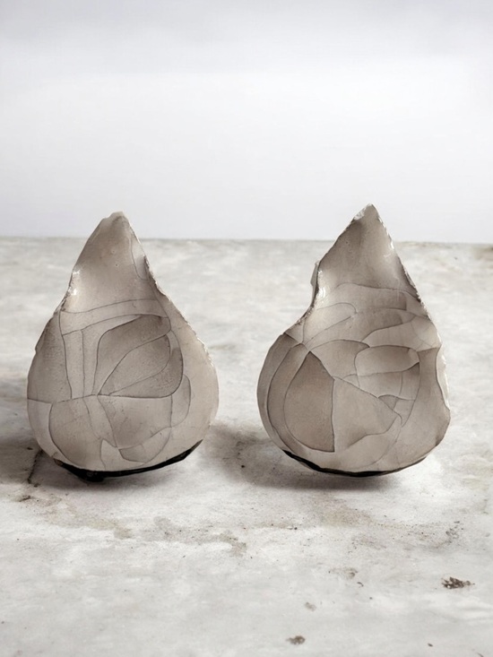 Jewelry - Handmade Enamel Clay Teardrop Earrings